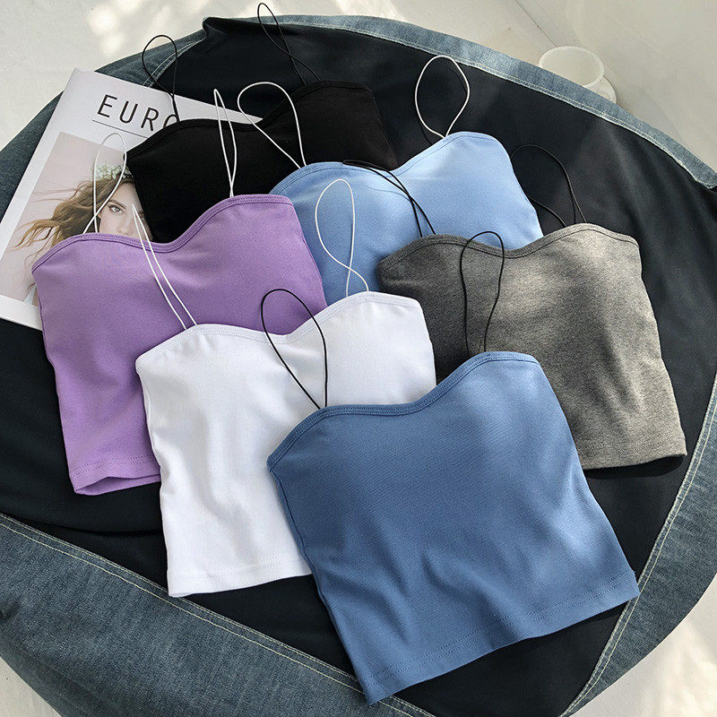 打底女内搭带胸垫夏季外穿短款辣妹美背裹胸纯棉抹胸内衣,女装/女士精品,背心吊带,淘宝优惠券,粉丝福利购,淘宝优惠卷