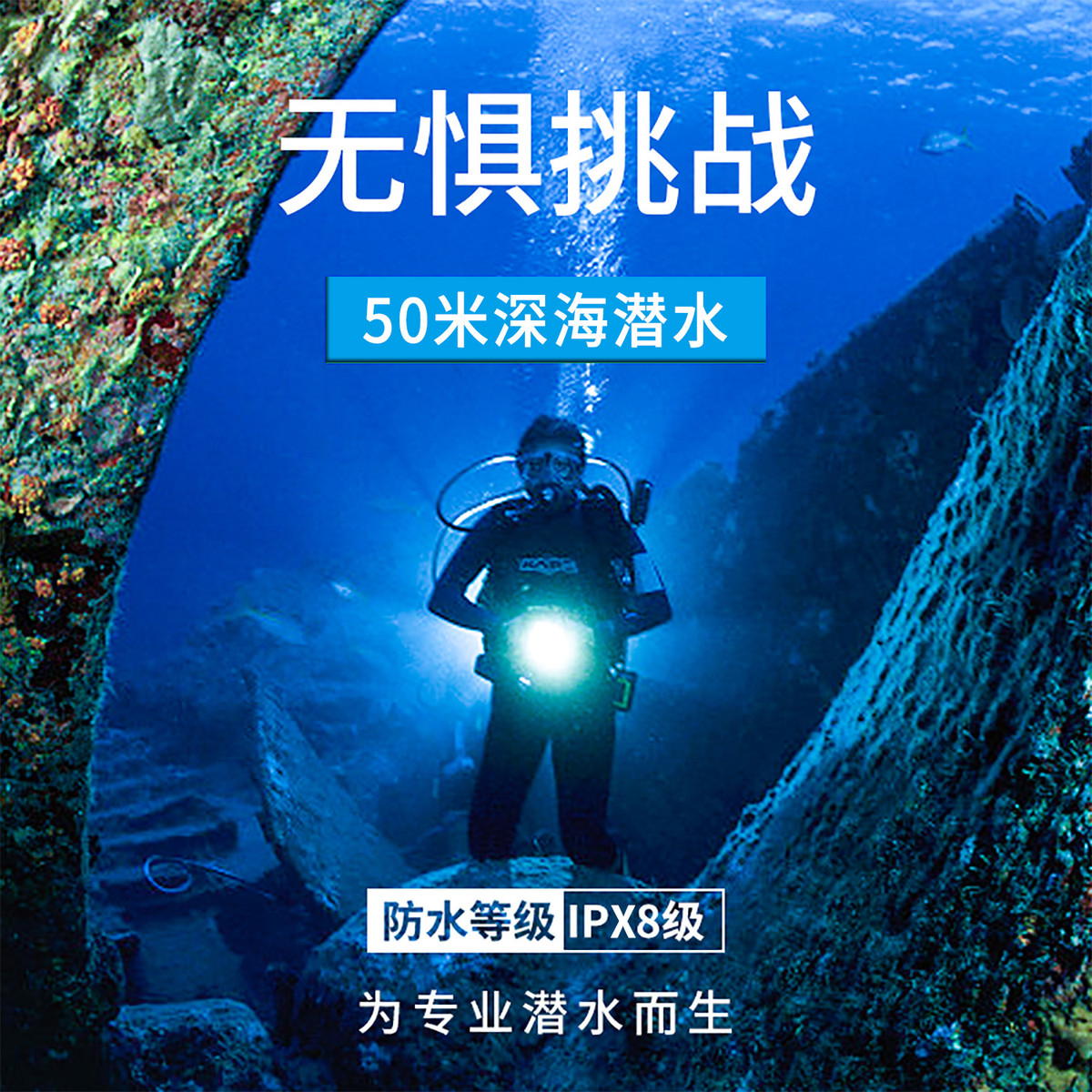 热销工厂批发便携热销专业潜水xhp70手电筒跨境水下远射铝合金手