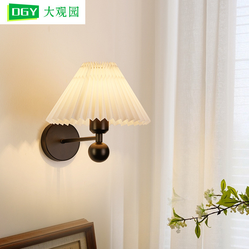 热销大观园卧室床头灯壁灯现代简约客厅房间走廊过道灯法式奶油风