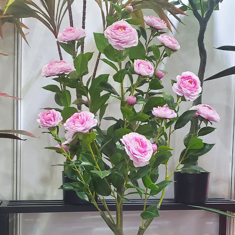 批发仿真婚礼玫瑰花客厅装饰植物绿植塑料盆栽盆景摆件花卉