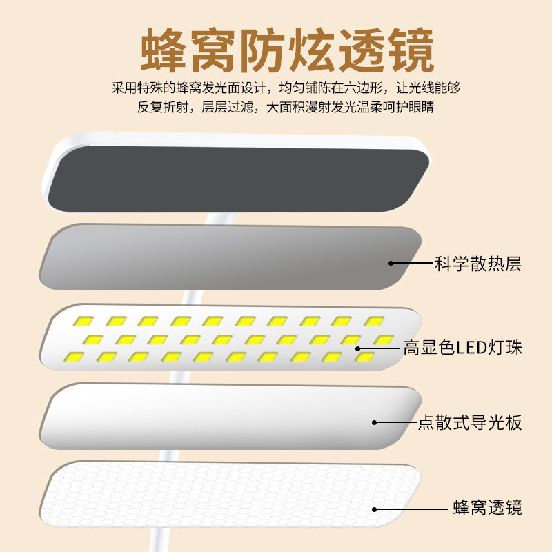 新款台灯护眼学习专用宿舍学生书桌儿童充电夹子式床头阅读小台灯