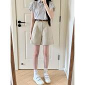 女夏薄款 胖妹妹mm宽松显瘦阔腿五分中裤 梨形身材