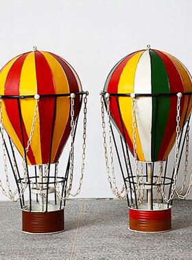 欧式复古家居装饰摆件酒吧网咖吊饰铁艺热气球软装品摄影道具批发