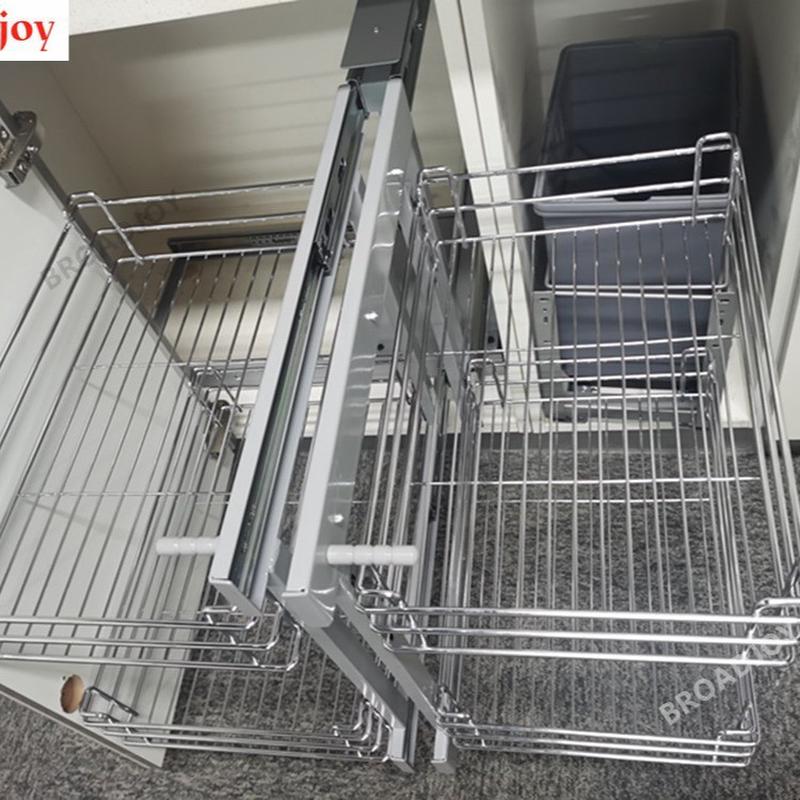 热销哇噢拐角怪物转角小拉篮厨房橱柜收纳碗碟篮锅具篮全拉出置物