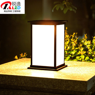 小柱头灯简约led旅民宿太阳能户外防水庭院文花园别墅大门围墙灯