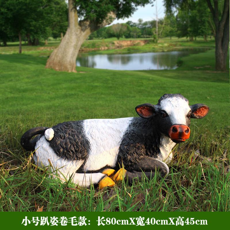 热销装饰玻璃钢仿真奶牛挤奶树脂牧场游乐园摆件雕塑动物儿童多款