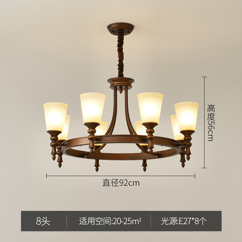 法式客厅灯具美式吊灯主卧室餐厅房间灯创意复古中古南洋护眼吊灯