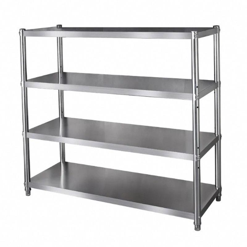 热销可移动厨房置物架家用储物多层不锈钢落地放锅架子微波炉收纳