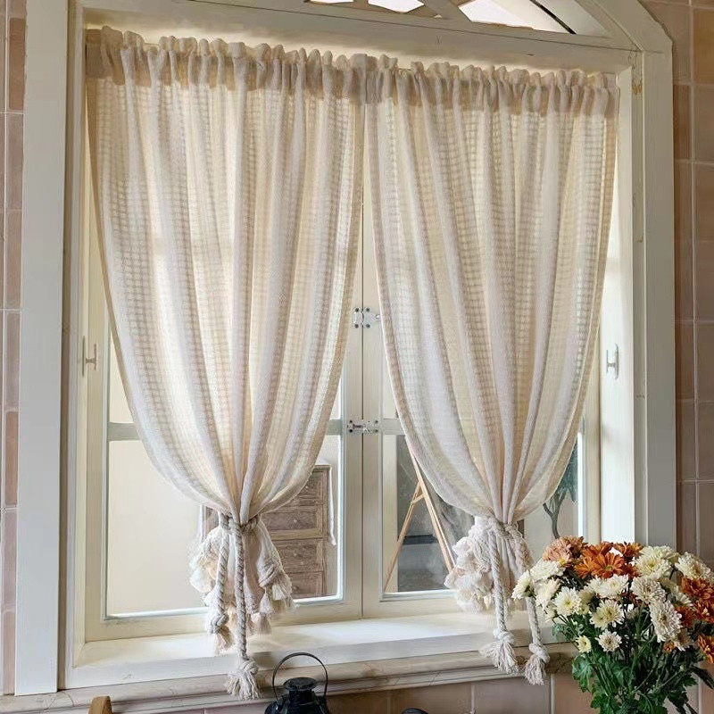W5R美式日式北欧棉麻遮光窗帘免打孔窗纱帘魔术贴透光不透人隔断,居家布艺,成品窗帘,淘宝优惠券,粉丝福利购,淘宝优惠卷