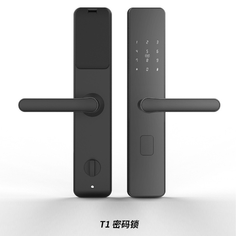 酒店密码门锁智能門鎖铝合金宾馆半自动一握开家用防盗指纹门锁