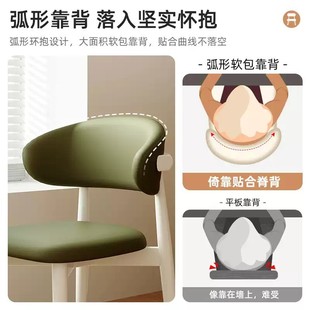 北欧轻奢椅 奶油风实木餐桌椅家用餐椅高级靠背凳子客厅简约新款