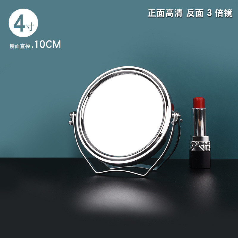 镜子学生桌面梳妆镜便携折叠双面放大美容手柄镜化妆镜台式小新品