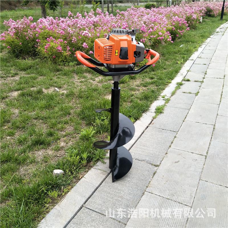 热销浩阳52cc两冲程汽油地钻园林种植栽树打坑机螺旋式土地打孔机