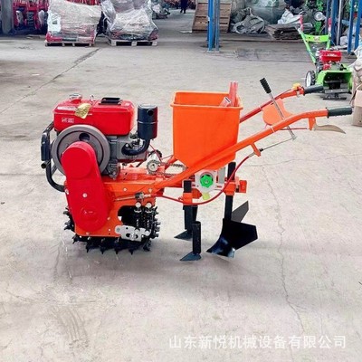 热销双行柴油施肥地机手推式玉米地追肥机多用途耕耘趟播种机