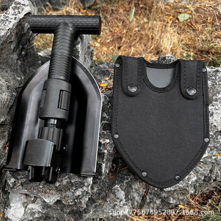 可伸缩折叠铲子 户外园艺便携式高硬度兵工铲多功能铁锹军工铲