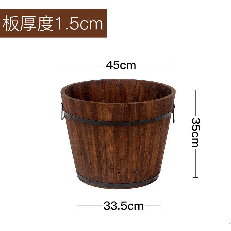 种植-防腐杉木椭圆式圆形花桶阳台庭院公共绿化苗圃绿化youka花箱