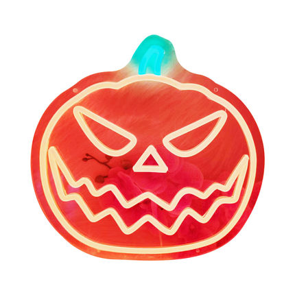 led头创意造型夜灯万圣节南瓜霓虹灯发光字亚克力底牌制作