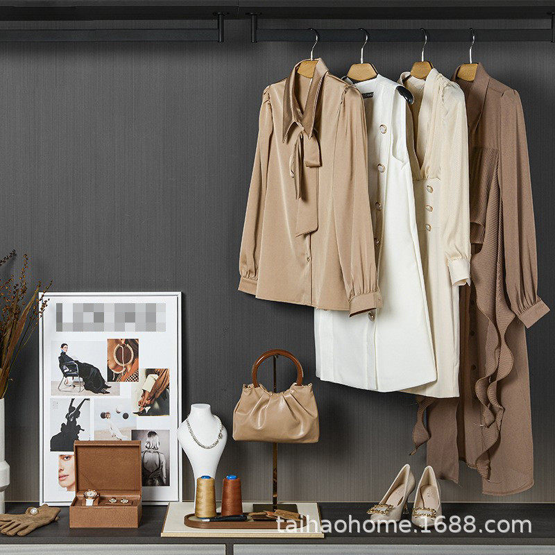 衣帽间软装饰品样板房衣服首饰包包托盘摆件挂画衣柜展厅组合陈列