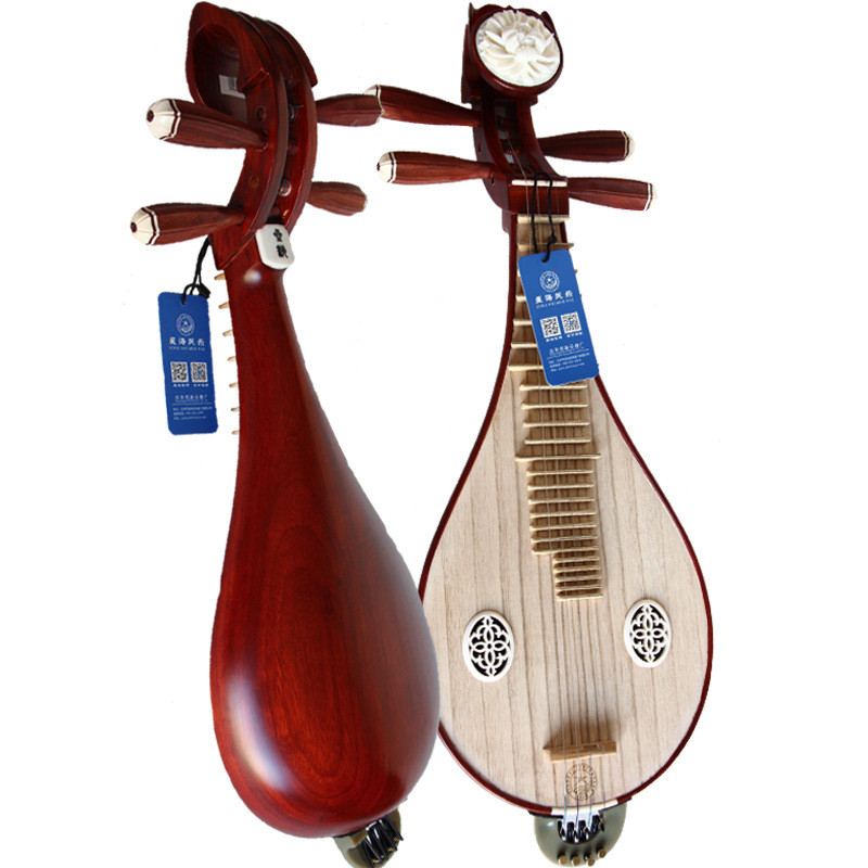 热销柳琴练习专业演奏非洲紫檀木柳琴初学乐器硬木柳琴小琵琶