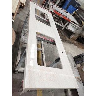 热销人造石厂家批发双盆加定口制出工品质卫生间台面天然石纹路酒