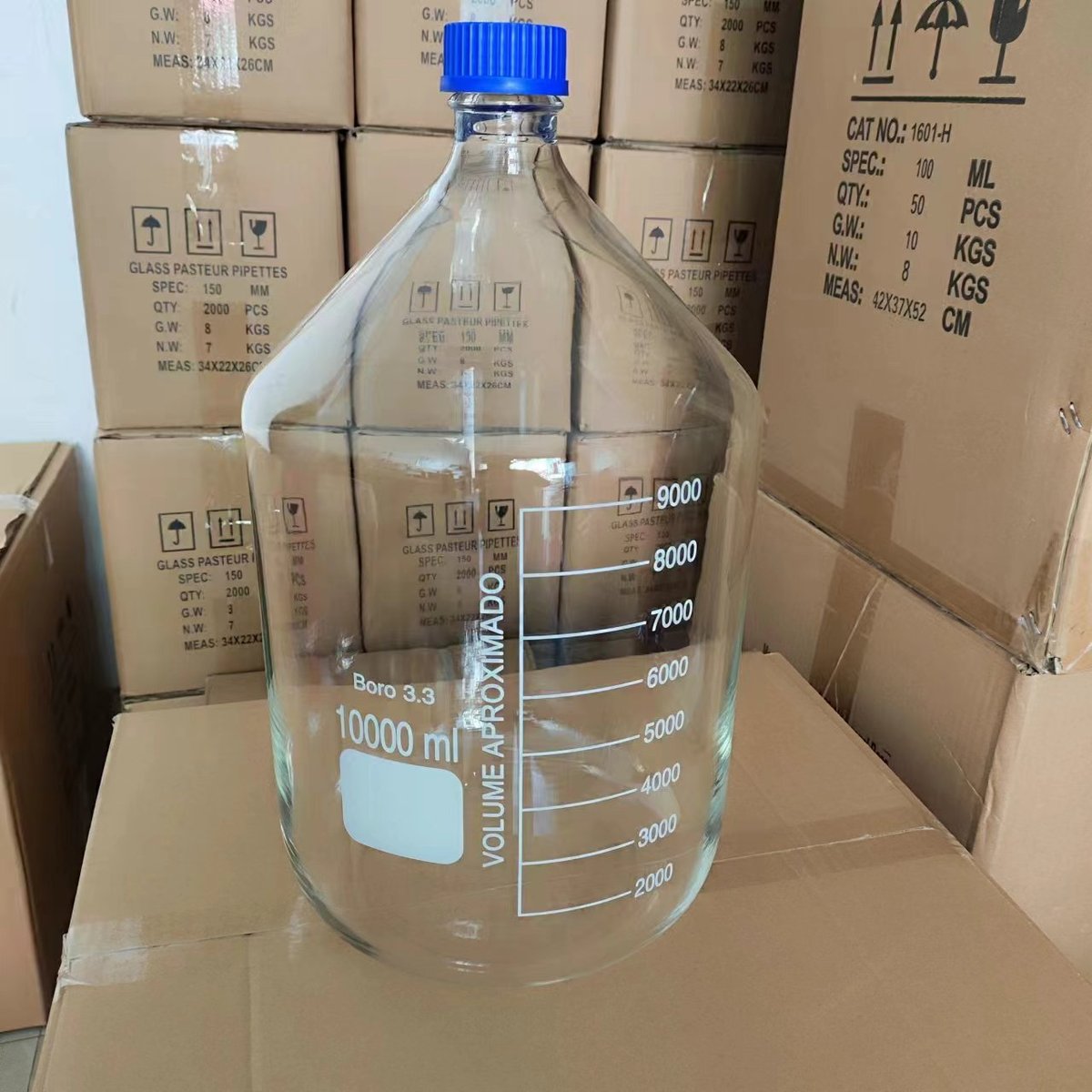 5000ml 蓝盖试剂瓶5l刻度蓝玻璃瓶2000ml3000ml10l高硼硅盖黄盖