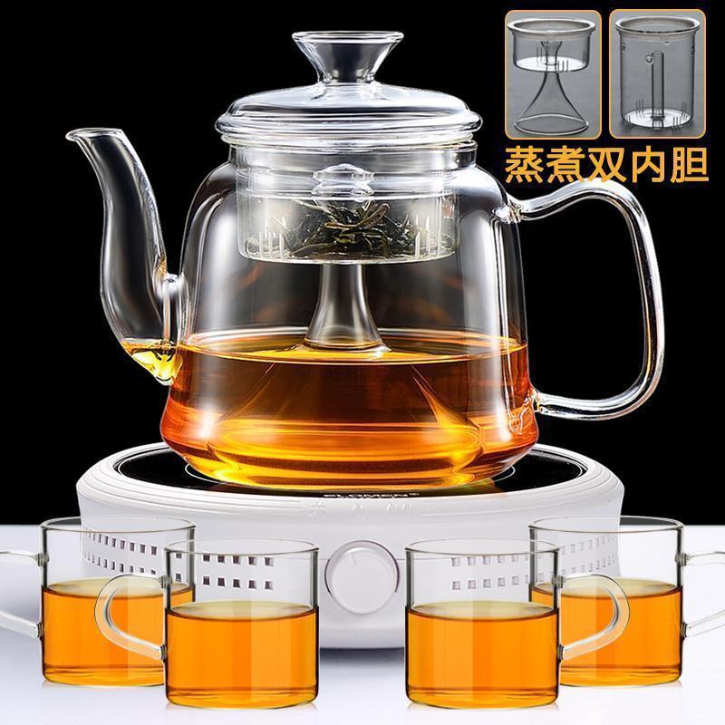 加厚玻璃烧水壶煮茶器家用养生泡茶壶电陶炉蒸汽煮茶壶一整套茶具