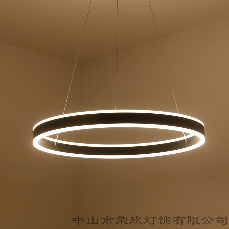 个性环形led办公室吊灯现代简约餐厅吧台客厅灯具创意家装餐吊灯