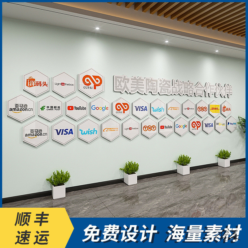 教师简介风采展示墙宣传合作伙伴墙员工公司战略共赢3d墙贴装饰