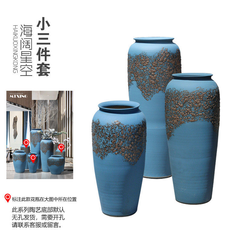 地中海陶瓷摆件欧式客厅装饰花瓶大号现代插花器酒店别墅蓝色花盆,鲜花速递/花卉仿真/绿植园艺,花盆,淘宝优惠券,粉丝福利购,淘宝优惠卷