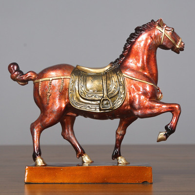 唐马黄铜摆件办公室家居工艺品十二生肖装饰品