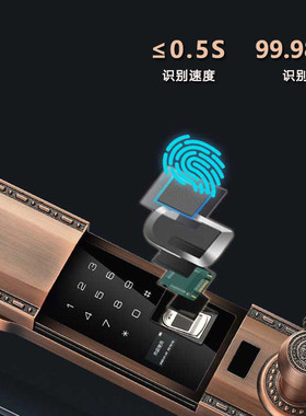 高端豪华指纹锁欧式大铜门密码锁别墅双开电子锁入户门防盗智能锁
