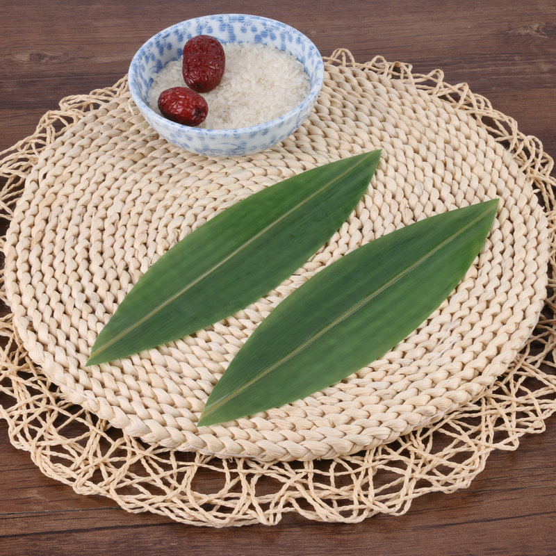 热销厂家直销23cm*6cm新鲜船型30包真空包装粽叶箬叶摆盘装饰竹叶