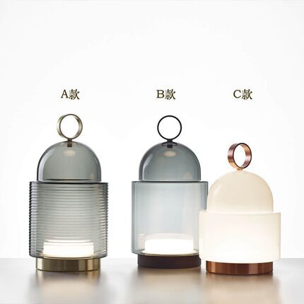 现代简约轻奢装饰玻璃led设计师台灯样板房客厅北欧卧室床头台灯