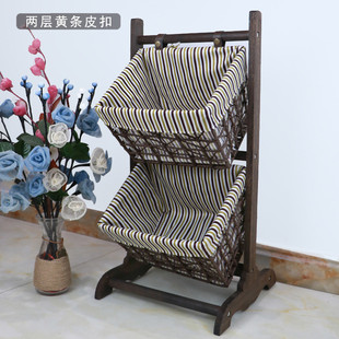 td61实木款 处理 置物架 收纳架 卧室客厅通用书报架 多层储物吊