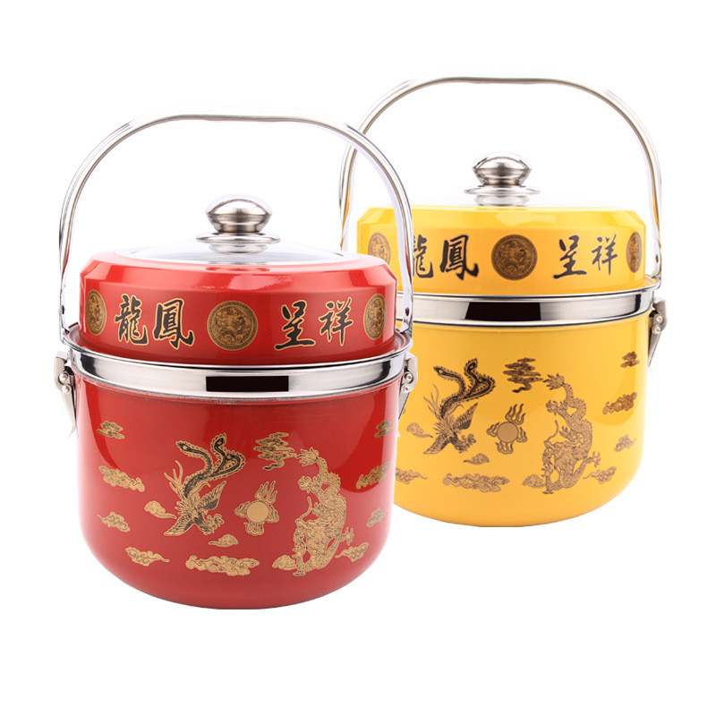 批发免火再煮锅龙凤免火锅离火再煮不锈钢锅煲汤锅焖烧蒸锅礼品锅