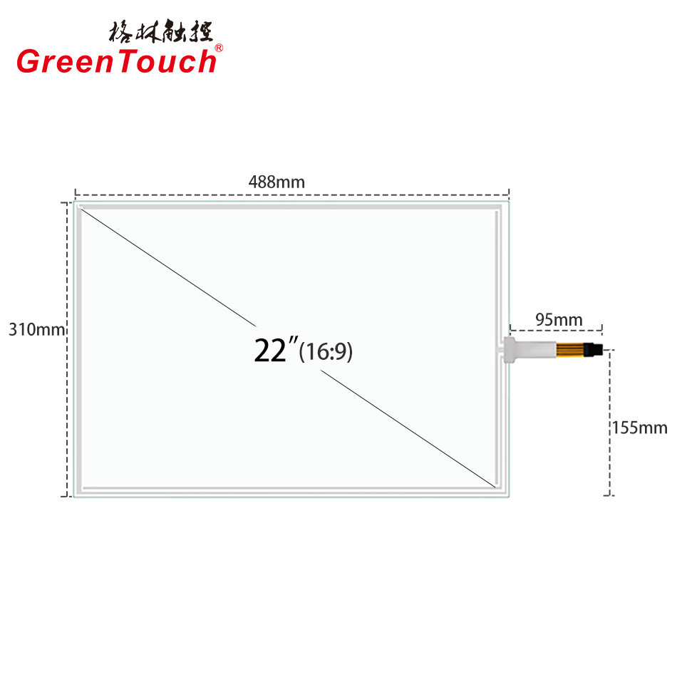 全新22寸4线电阻触摸屏16:10四线电阻屏 显示器工控工业触摸屏