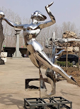 热销不锈钢运动人物摆件广场地标建筑雕塑不锈钢人物雕塑大型户外