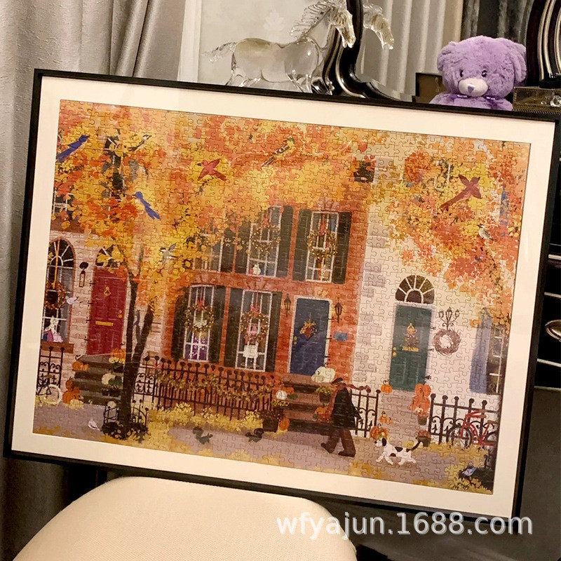 拼图框1000片相框500片金属画框3djp裱平图70×50x75拼图框框