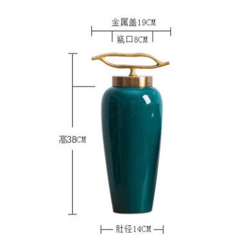欧美式陶瓷花瓶摆件带盖摆设别墅客厅酒店工艺品样板房插花盆软装