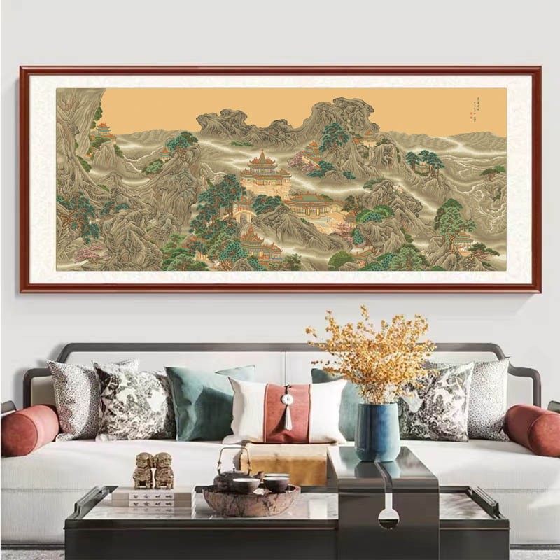 工厂蓬莱仙境十字绣新款线绣客厅风景图满绣名画十字绣国画