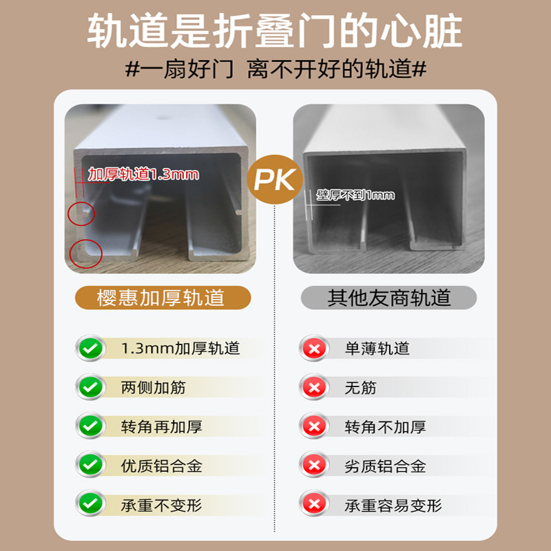 厨房铝合金折叠门推拉门开放式隔断无轨道客厅卫生间阳台伸缩移门
