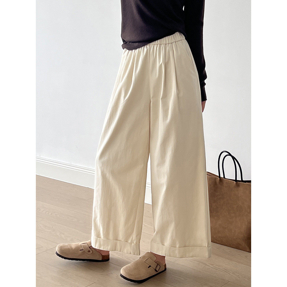 阔腿裤女2025春季新款韩系宽松显瘦直筒裤小个子慵懒风