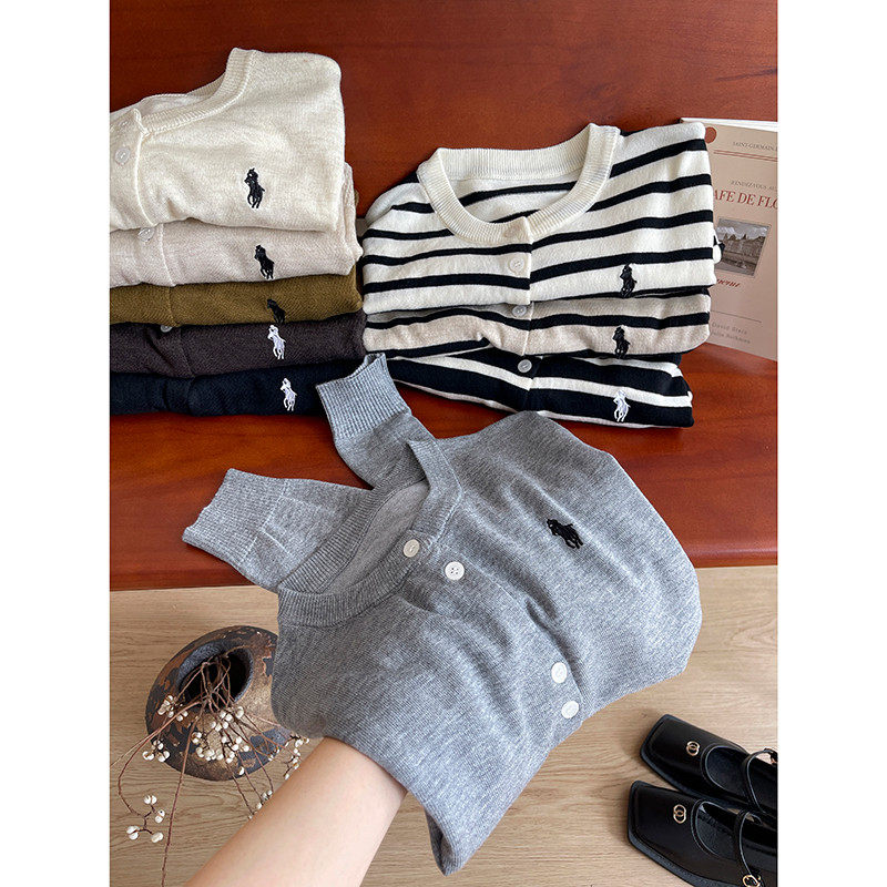 韩系软糯小马刺绣毛开衫女春条纹休闲百,女装/女士精品,毛针织衫,淘宝优惠券,粉丝福利购,淘宝优惠卷