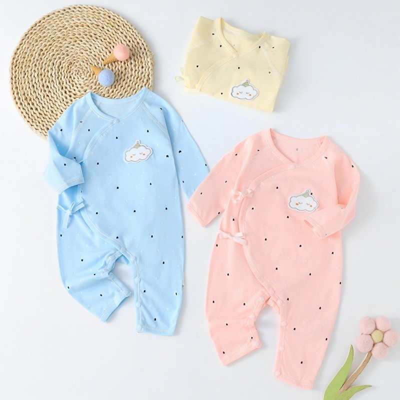 婴儿衣服夏季薄款新生儿连体衣纯棉宝宝衣服哈衣蝴蝶衣爬服空调服