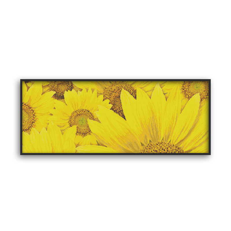 diy印花十字绣线绣卧室装饰画清新向日葵花客厅简约