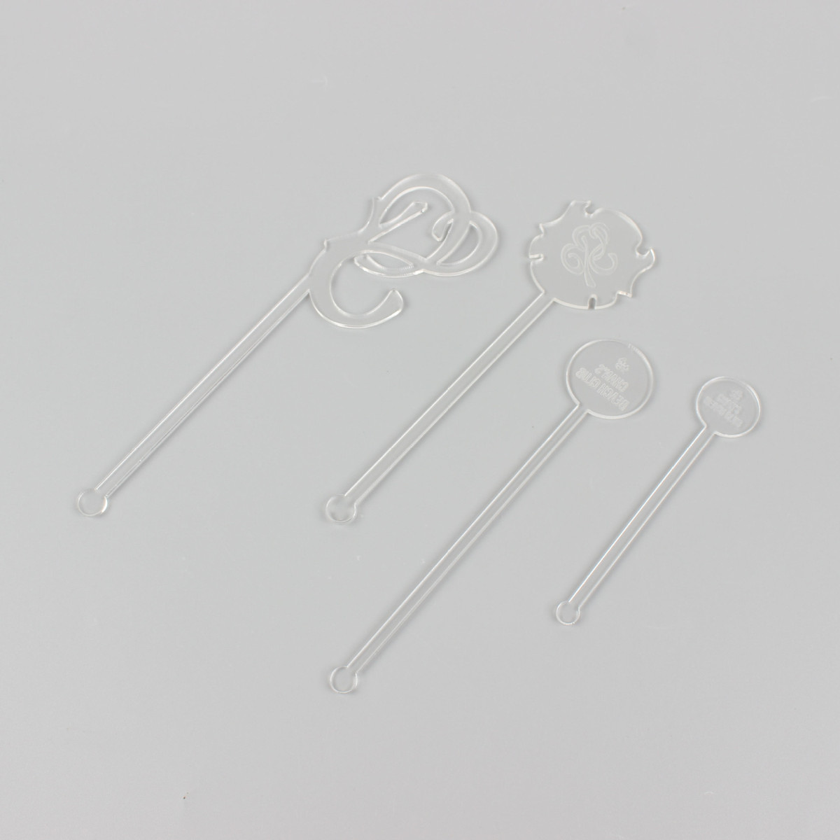 热销亚克力切割调酒棒棒亚克力调酒透明迪斯科球烫金调酒棒