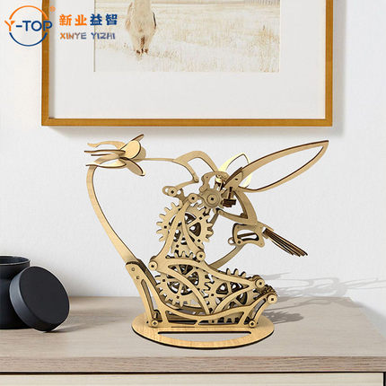 机械蜂鸟模型3D立体手工拼装拼图成人儿童益智玩具木质工艺品摆件