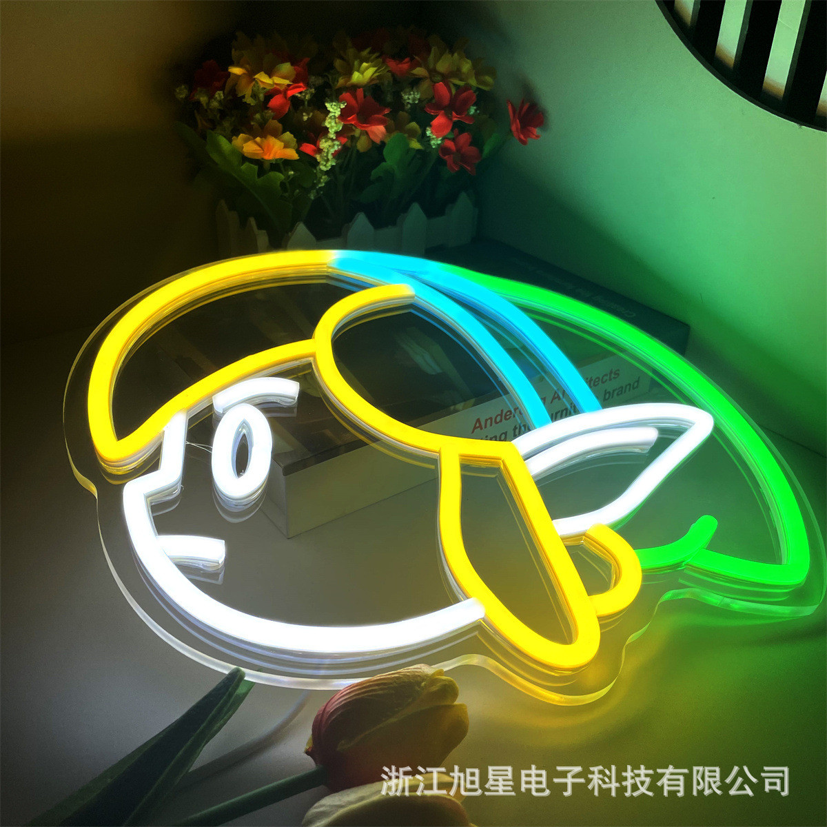 新款雕刻背板霓虹灯精灵款网红卧室游戏房装饰LED小夜灯电商