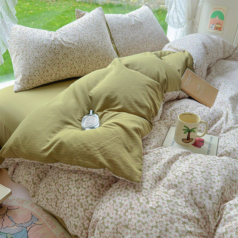 母婴级床单被套床上四件套ins小碎花水洗棉床笠学生宿舍三件套,床上用品,床品套件/四件套/多件套,淘宝优惠券,粉丝福利购,淘宝优惠卷