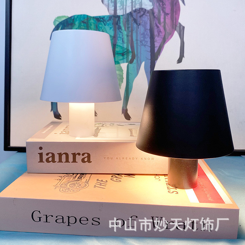 led酒瓶蘑菇充电台灯酒吧嵌入式氛围灯餐厅创意月亮小夜灯酒头